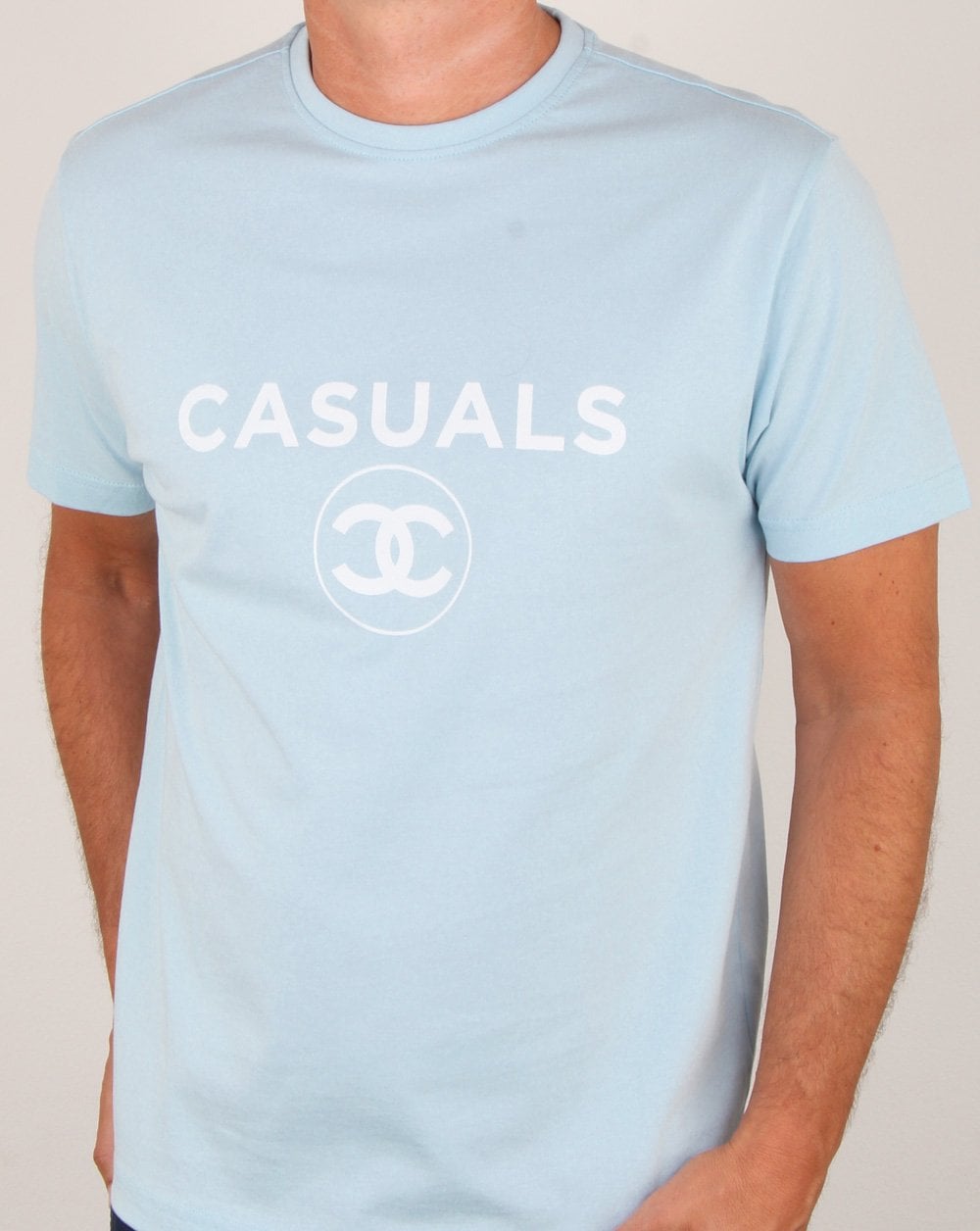 80s Casual Classics Fashion Casual T Shirt Sky Blue