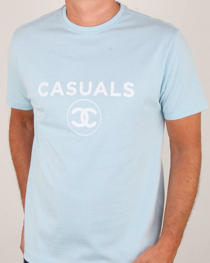 80s Casual Classics Fashion Casual T Shirt Sky Blue