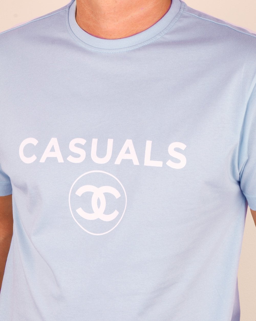 80s Casual Classics Fashion Casual T Shirt Sky Blue