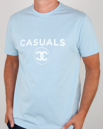 80s Casual Classics Fashion Casual T Shirt Sky Blue