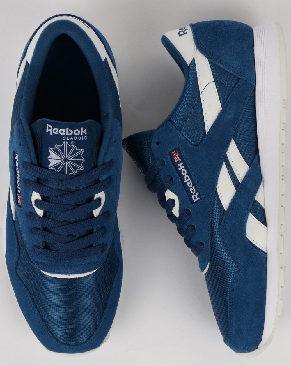 Reebok Classic Nylon Trainers Bunker Blue/White