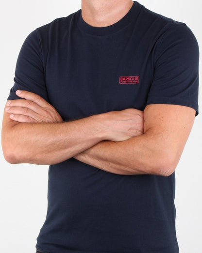 Barbour International Small Logo T-shirt Navy /red