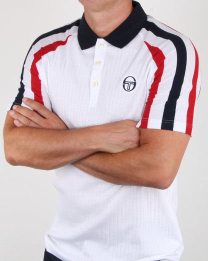 Sergio Tacchini Mcenroe Blow Polo Shirt White/navy/red