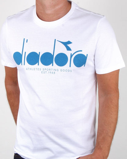 Diadora Logo T-shirt White/Blue