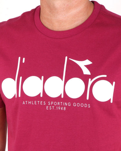 Diadora Logo T-shirt Raspberry/White