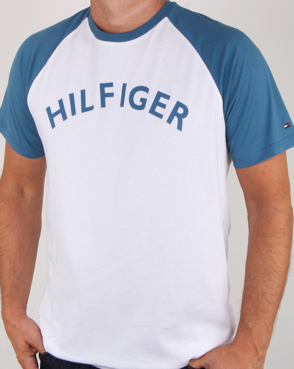 Tommy Hilfiger Raglan Logo T Shirt Blue