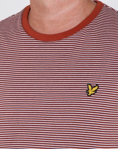 Lyle And Scott Feeder Stripe T-shirt Brown Spice