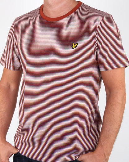 Lyle And Scott Feeder Stripe T-shirt Brown Spice
