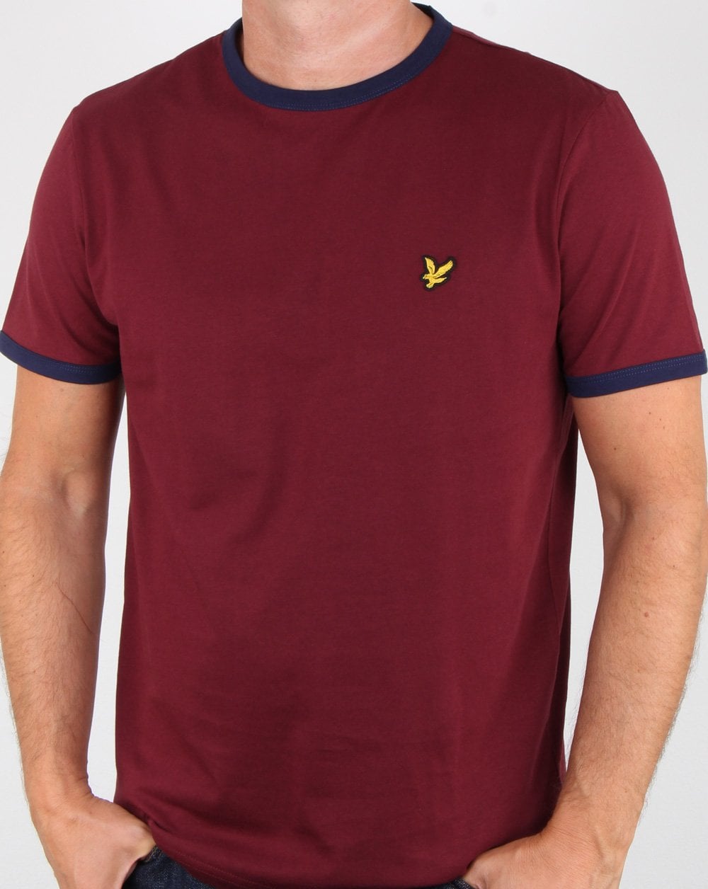 Lyle And Scott Ringer T Shirt Claret/navy