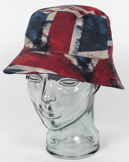Pretty Green Union Jack Bucket Hat Navy