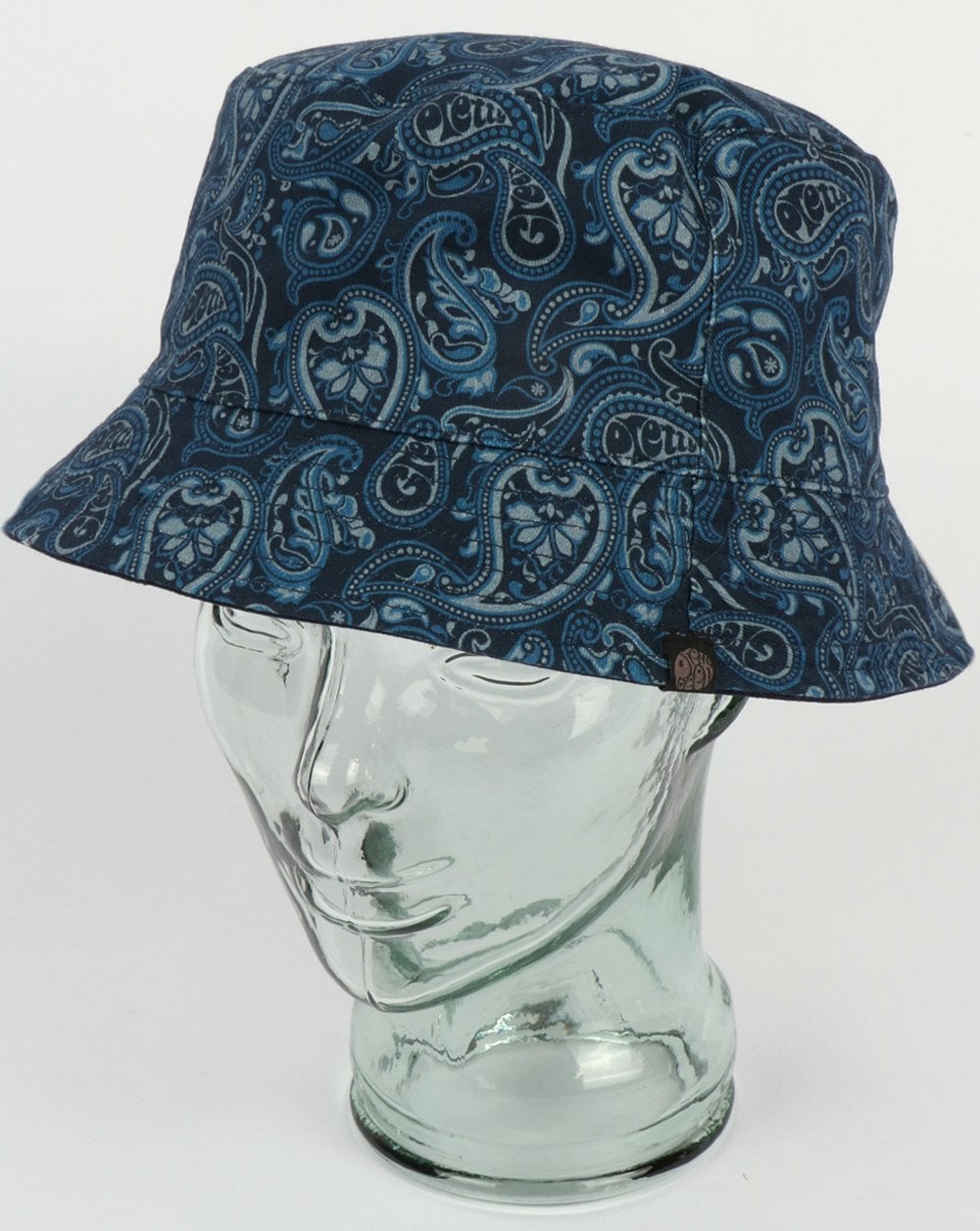 Pretty Green Reversible Tonal Paisley Bucket Hat Navy