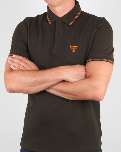Barbour Business Beacon Tipped Polo Shirt Forest Green