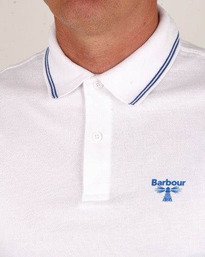 Barbour Business Beacon Tipped Polo Shirt White