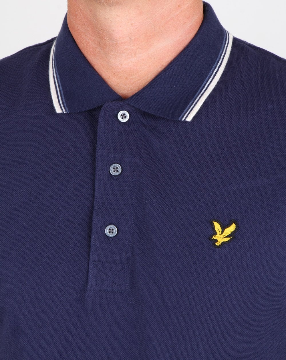 Lyle And Scott Long Sleeve Tipped Polo Shirt Navy