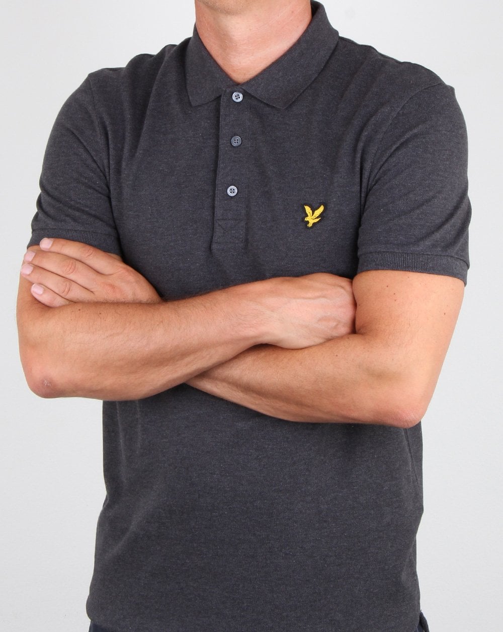Lyle And Scott Polo Shirt Charcoal Marl