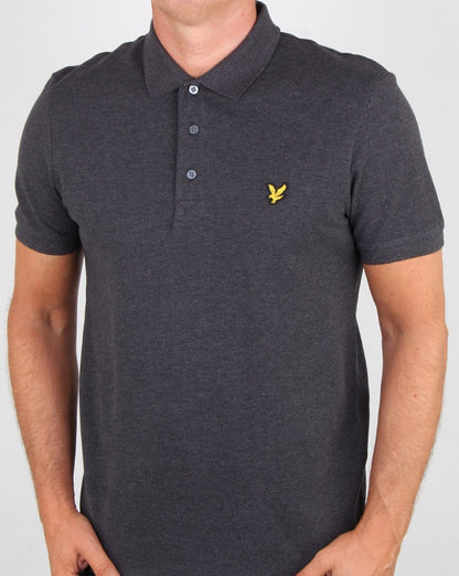 Lyle And Scott Polo Shirt Charcoal Marl