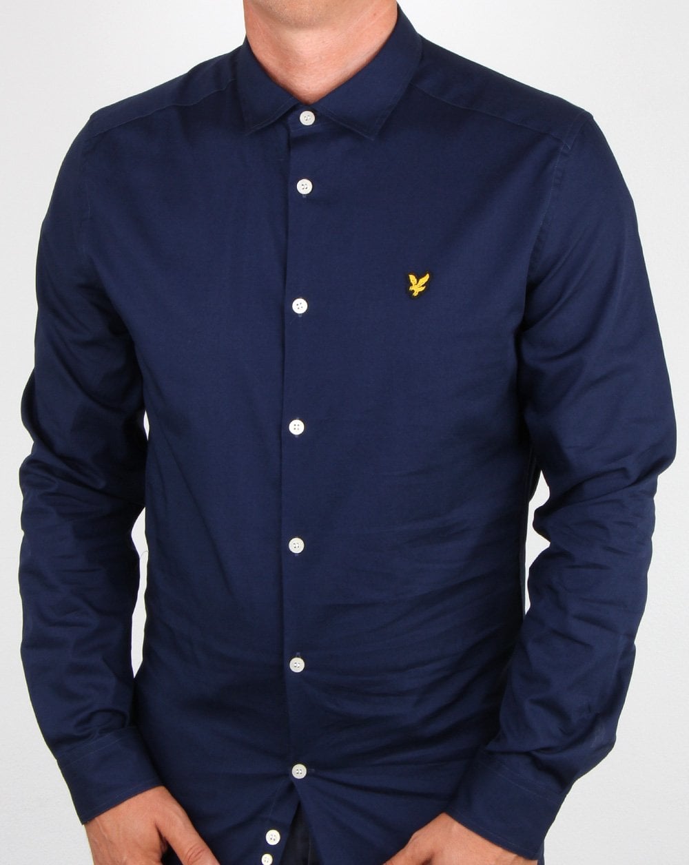 Lyle And Scott Slim Fit Poplin Shirt Navy