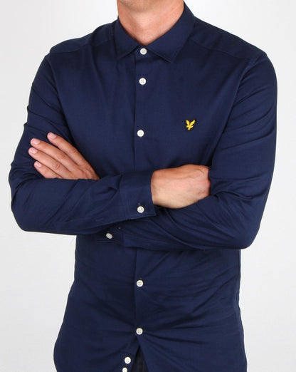 Lyle And Scott Slim Fit Poplin Shirt Navy