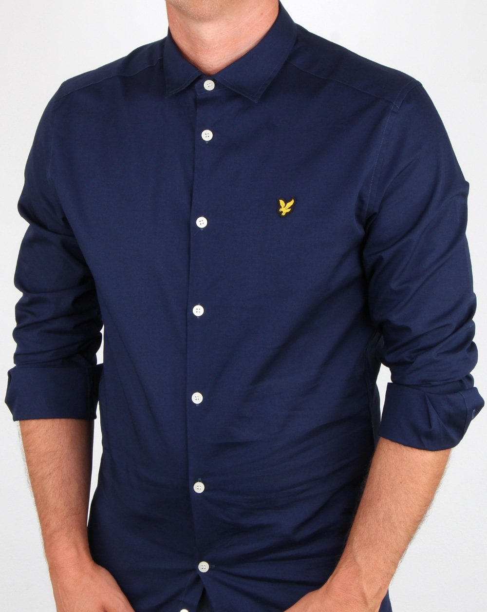 Lyle And Scott Slim Fit Poplin Shirt Navy