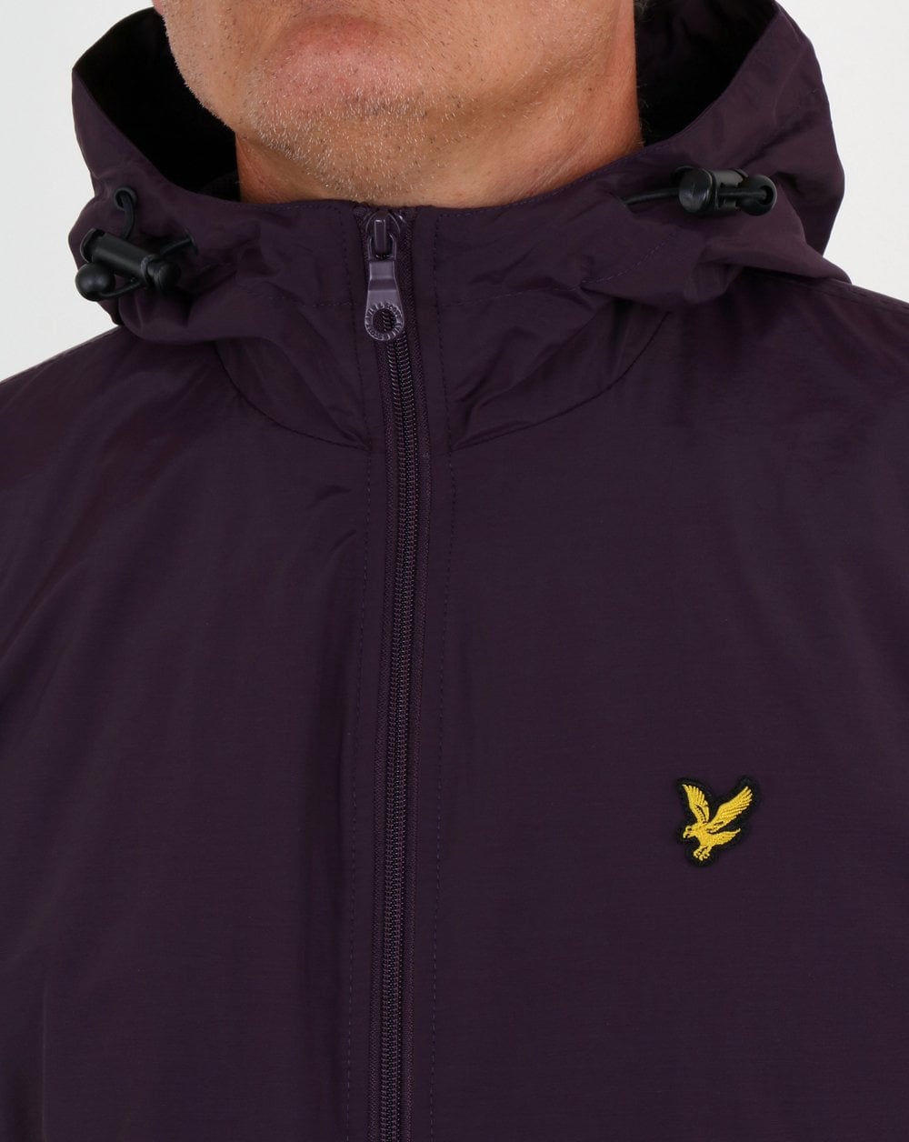 Lyle And Scott Zip Through Hooded Jacket Deep Plum