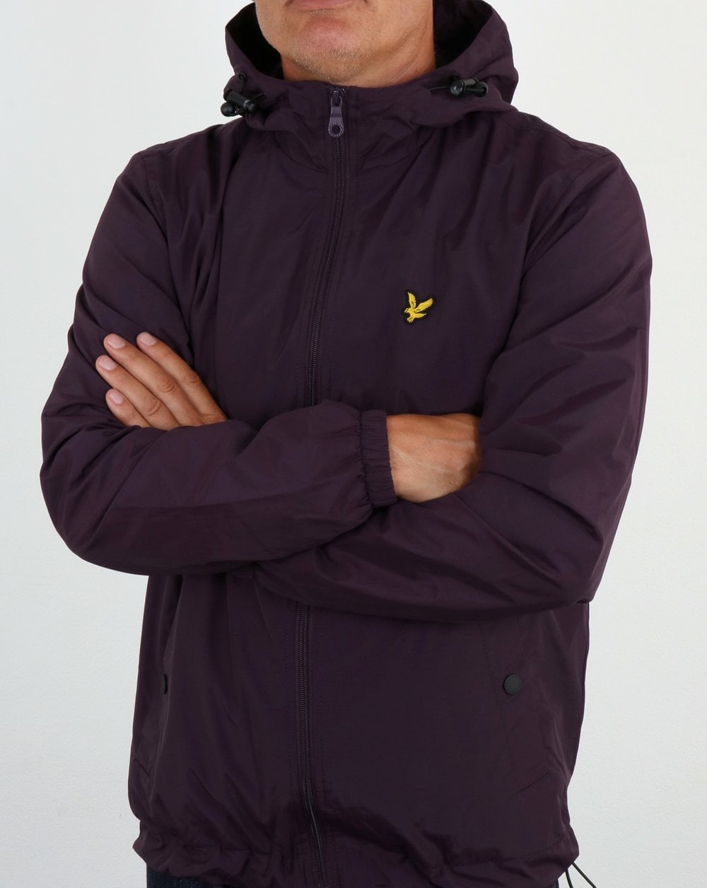 Lyle And Scott Zip Through Hooded Jacket Deep Plum