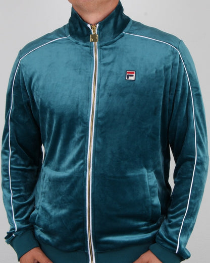 Fila Vintage Finest Velour Track Top Atlantic Blue