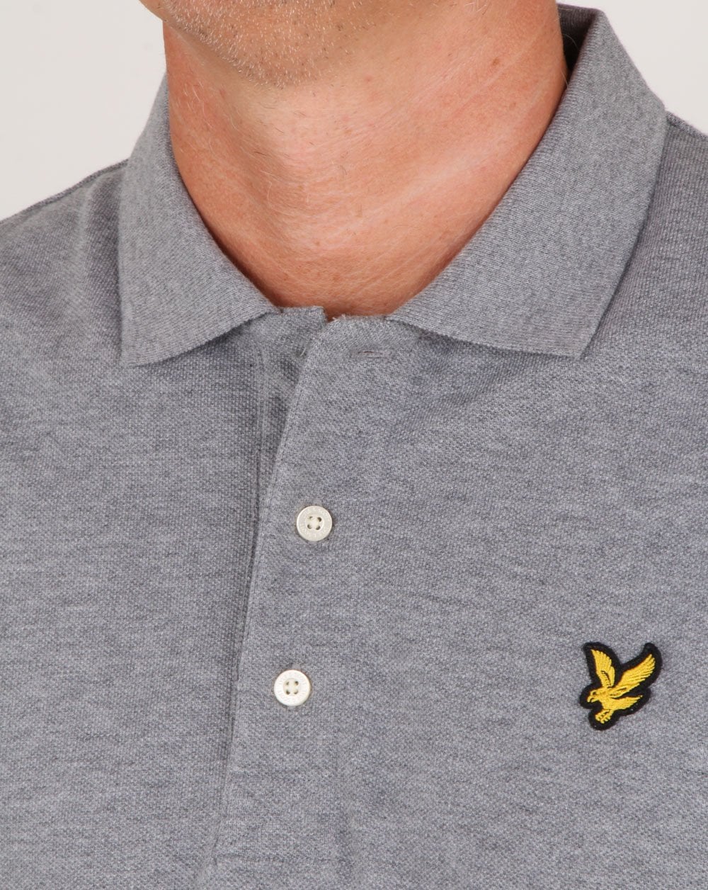 Lyle And Scott Long Sleeve Polo Shirt Mid Grey Marl