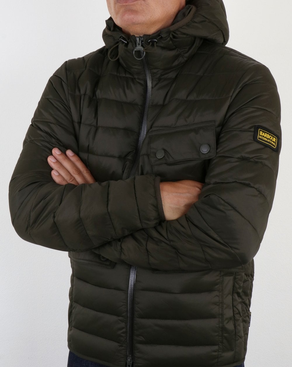 Barbour International Ouston Hooded Padded Jacket Olive