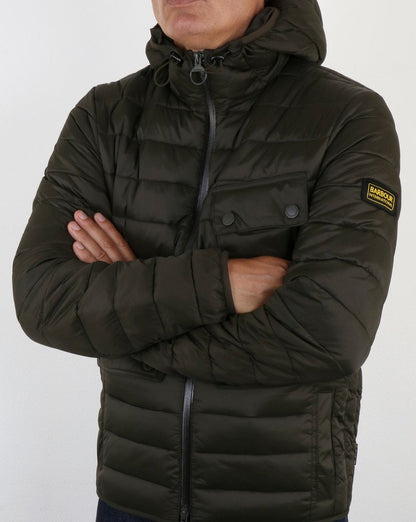 Barbour International Ouston Hooded Padded Jacket Olive
