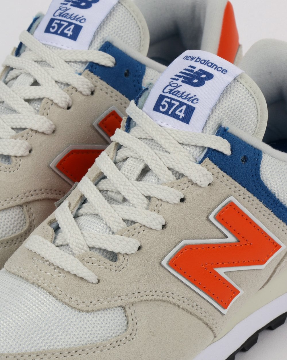 New Balance 574 Trainers White/Orange