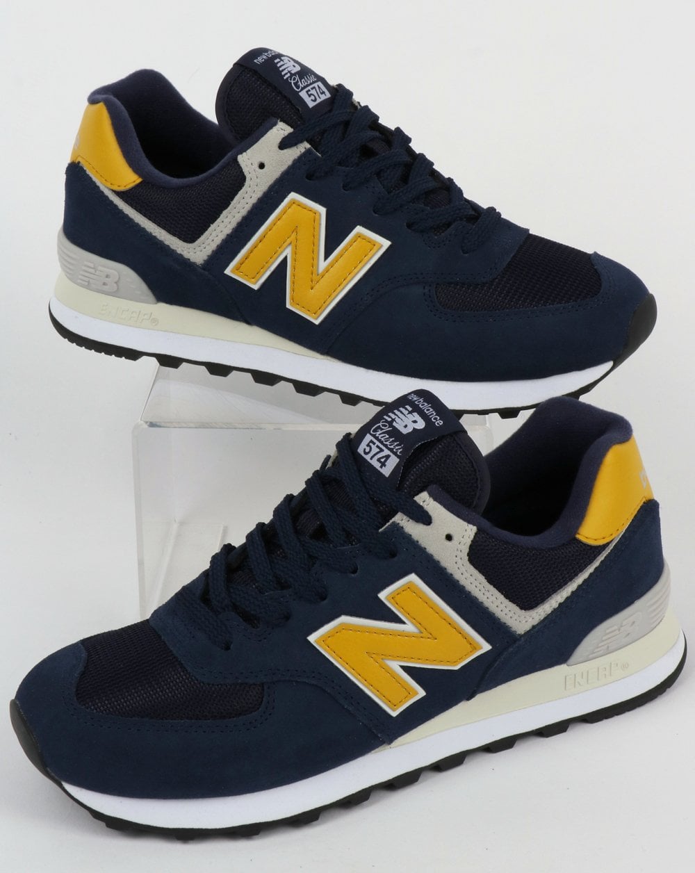 New Balance 574 Trainers Navy/Yellow