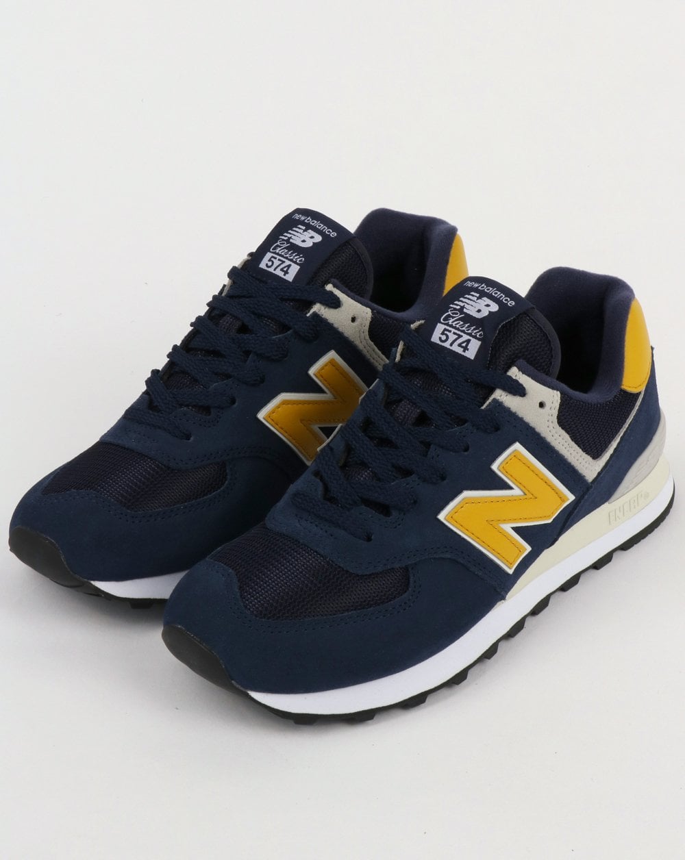 New Balance 574 Trainers Navy/Yellow
