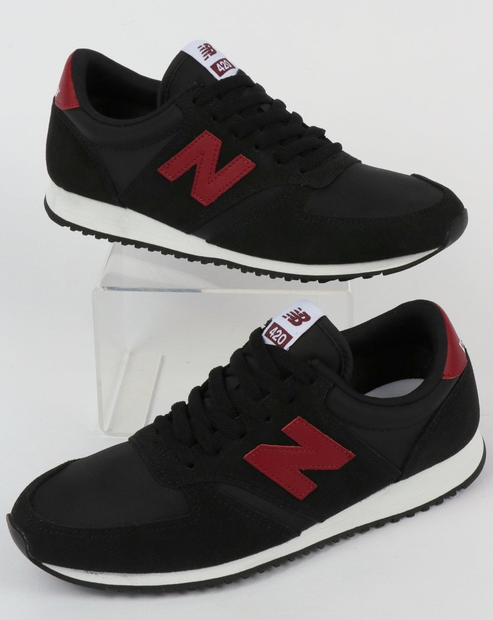 New Balance 420 Trainers Black/Burgundy