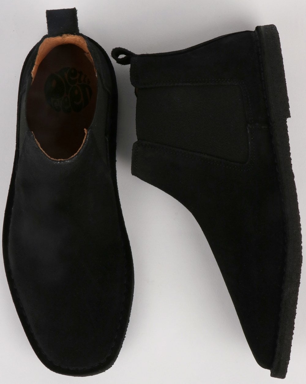 Pretty Green Suede Chelsea Boots Black