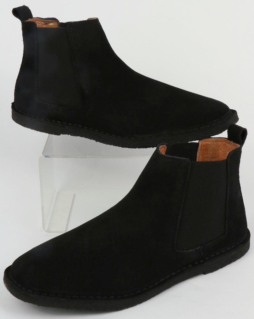 Pretty Green Suede Chelsea Boots Black