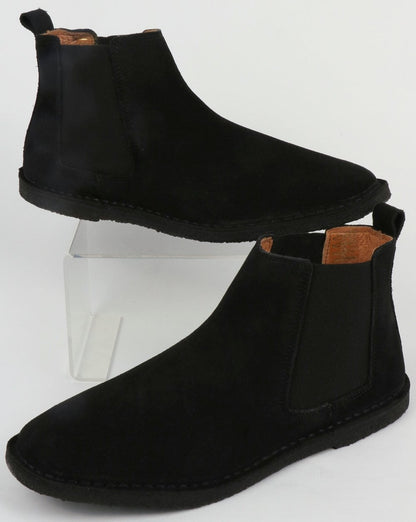 Pretty Green Suede Chelsea Boots Black