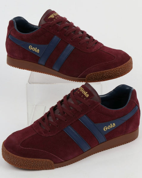 Gola Harrier Suede Trainer Burgundy/Navy