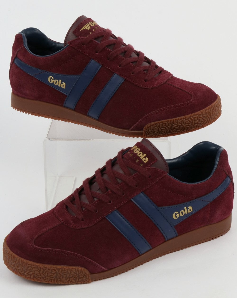 Gola Harrier Suede Trainer Burgundy/Navy