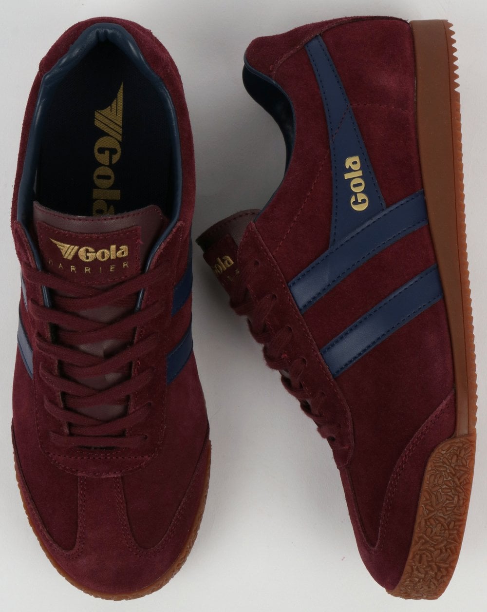 Gola Harrier Suede Trainer Burgundy/Navy