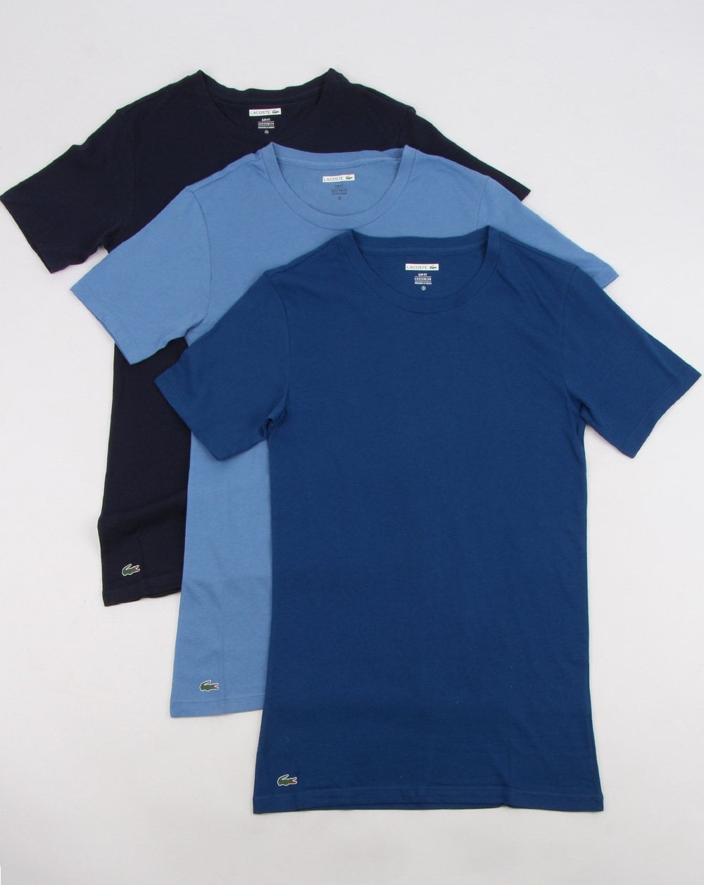 Lacoste Triple Pack Slim Fit Crew Tees Navy/blue