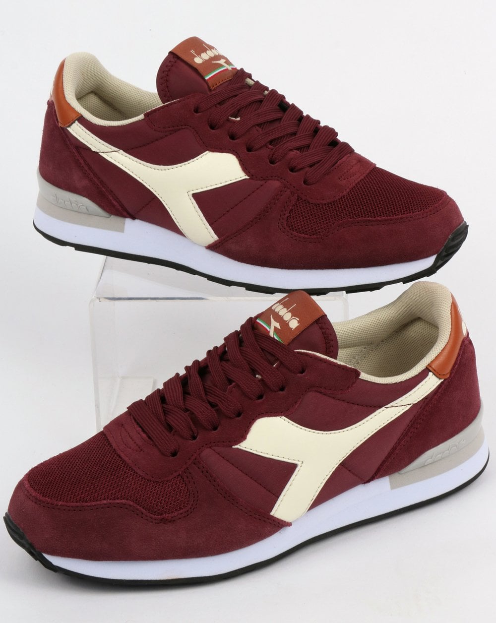 Diadora Camaro Trainers Burgundy/White
