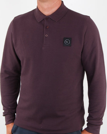 Marshall Artist Long Sleeve Polo Shirt Deep Plum