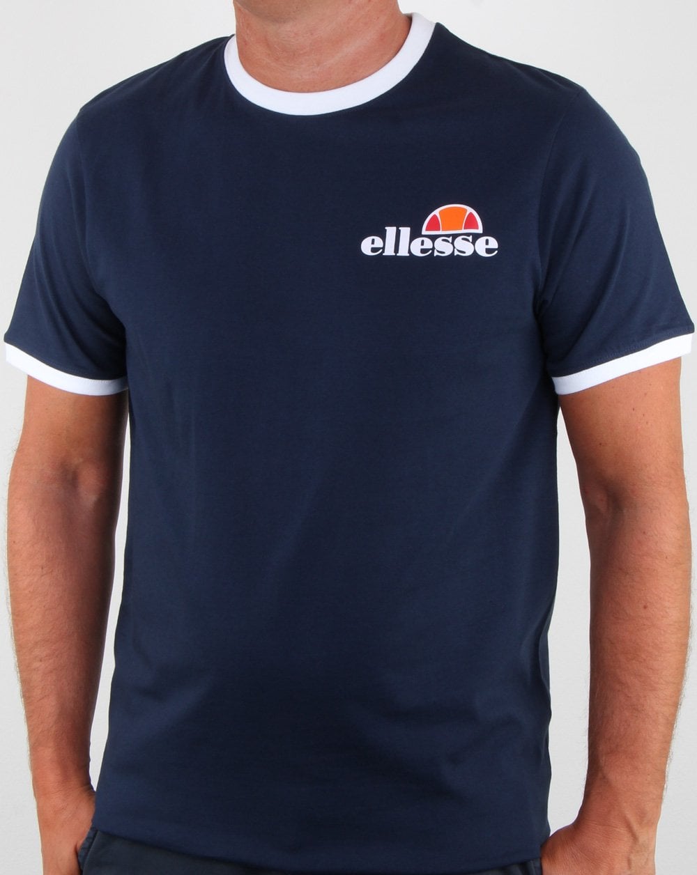 Ellesse Ringer T Shirt Navy/white
