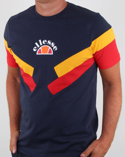 Ellesse Terria T Shirt Navy/citrus/red