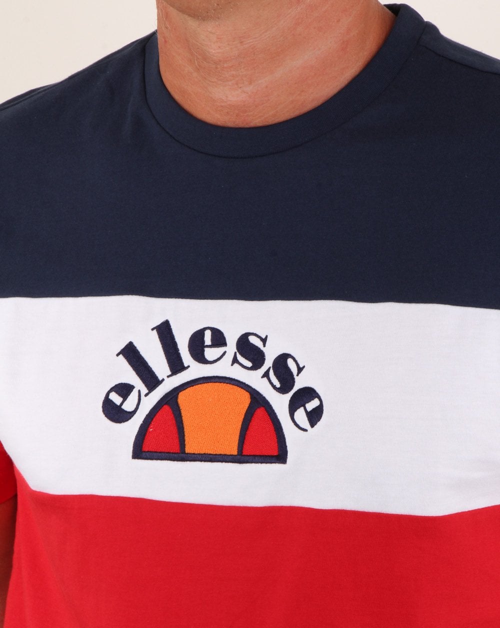 Ellesse Block T Shirt Red/navy/white