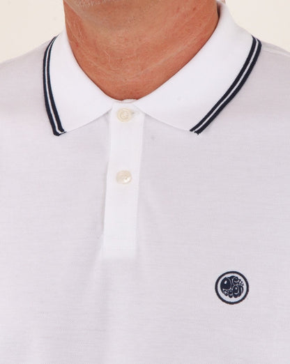 Pretty Green Barton Ls Tipped Polo White/navy