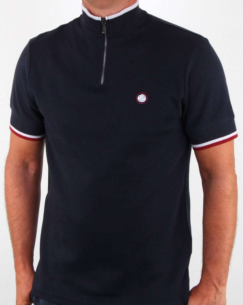 Pretty Green Faraday Zip T-shirt Navy