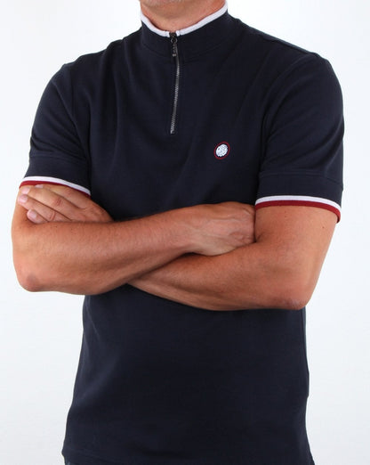 Pretty Green Faraday Zip T-shirt Navy
