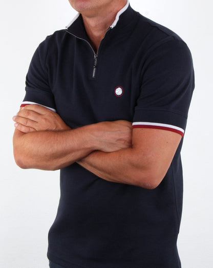 Pretty Green Faraday Zip T-shirt Navy