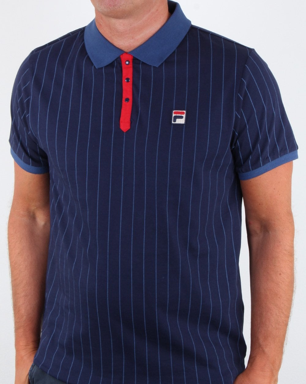Fila Vintage Bb1 Polo Shirt Navy/red